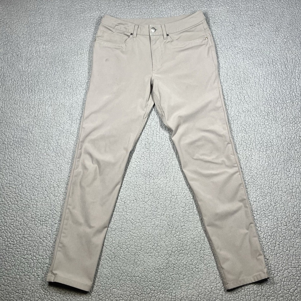 Lululemon Pants Mens 28x30 Beige ABC Slim Stretch 5-Pocket Warpstreme Stretch‎